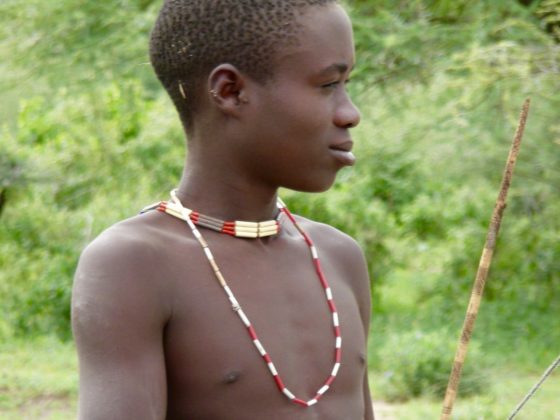 Young Hadzabe hunter in Tanzania