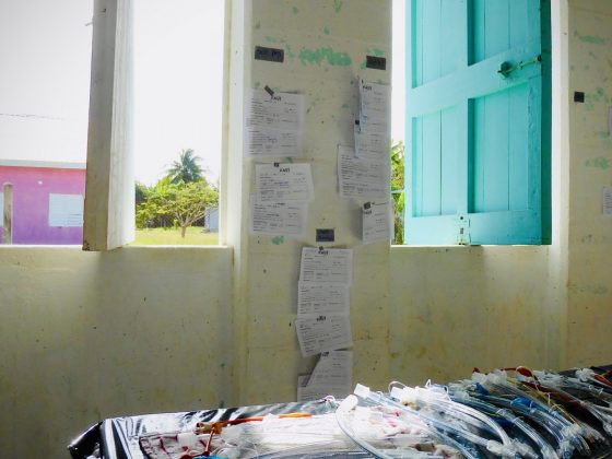 Pre-op zone at FVAI spay neuter clinic in Sarteneja Belize