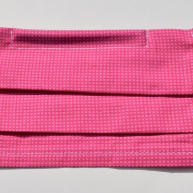 mask with soft elastic bands-small squares in pink