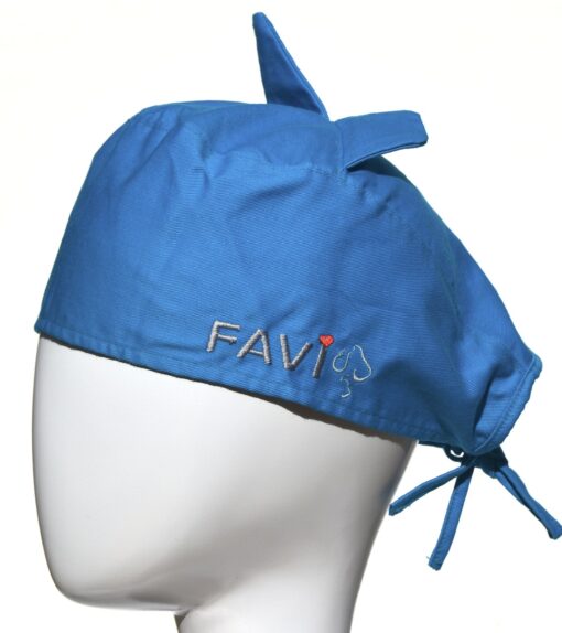 Surgical cap with ears-ocean blue
