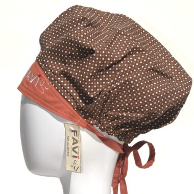 surgical bouffant cap-small peas in brown