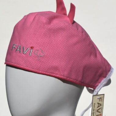 Surgical cap with ears-small pink peas
