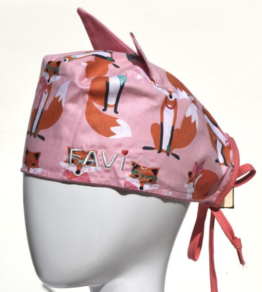 Surgical cap with ears-Miss Fox