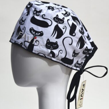 surgery cap-crazy cat lady in white
