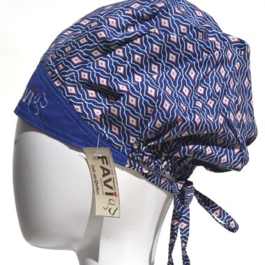 surgical bouffant cap-squares or diamonds in blue