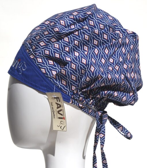 surgical bouffant cap-squares or diamonds in blue