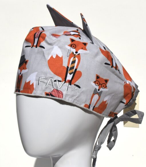 Surgical cap with ears-Mr Fox