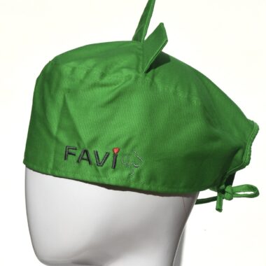 Surgical cap with ears-green
