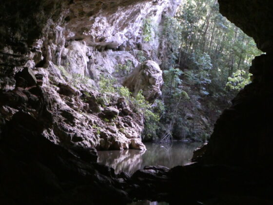 Visiting a grotto near San Ignacio during our day off