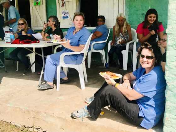 A health break at FVAI's veterinary clinic in Belize