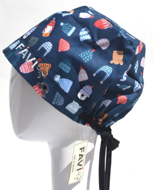 semi-bouffant surgical cap-put your toque on in blue