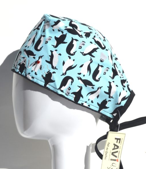surgical cap-penguins in ice blue