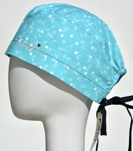 surgical cap classic-geo in turquoise