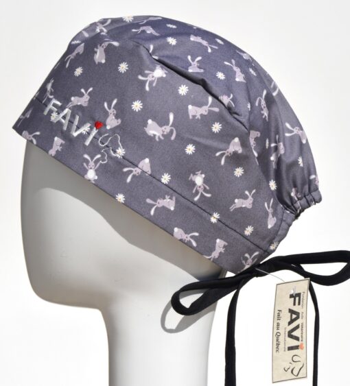 surgical cap classic-bunnies and daisies