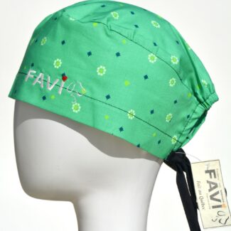 surgical cap classic-flowers in green