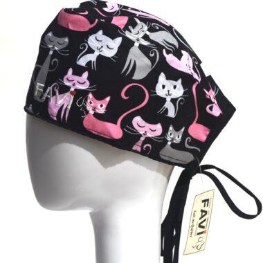 chapeau de chirurgie-folle des chats en noir